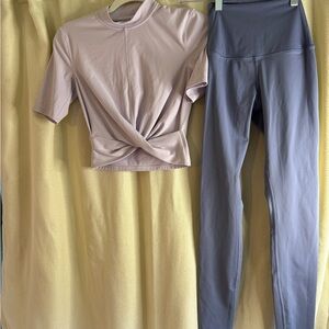 Lululemon wrap front Mock Neck crop top